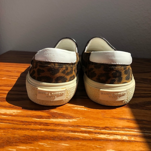 Saint Laurent Leopard Print Slip On Shoes - Picture 2 of 6